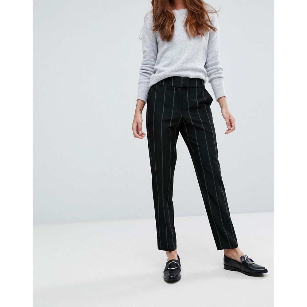 Vero Moda Striped Tailored Pants Black 10